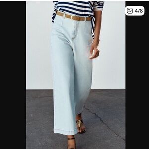 Zara Sky Blue Flare Jeans